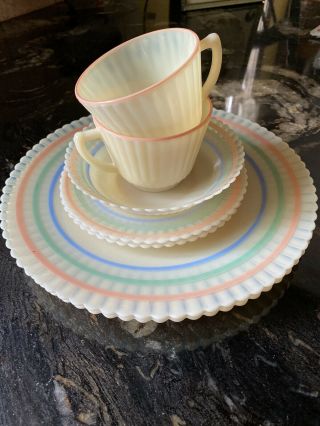 Mcbeth - Evans Cremax Petalware Antique Glassware Dishes 1930’s - 1940’s