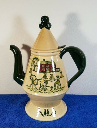 Vintage Metlox Poppytrail Homestead Provincial Coffee Pot & Lid 3