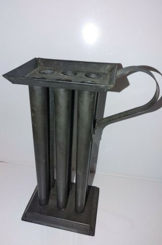 Vintage Metal Candle Mold Taper 6 Mold Slots