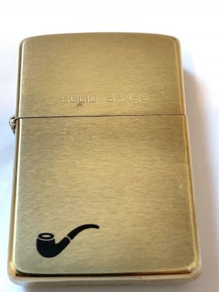 Vintage Solid Brass Zippo Pipe Lighter Dated 1987