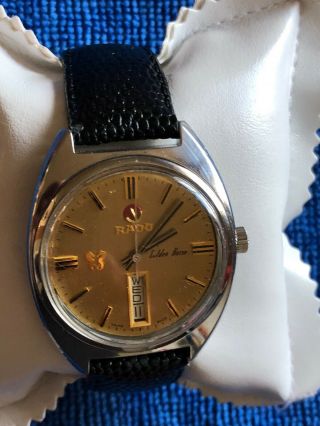Vintage Rado Golden Horse Automatic Day/date Ss With Golden Dial