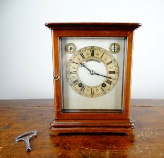 Antique Four Glass Bracket Mantel Clock W&h Winterhalder Hofmeier Quarter Strike
