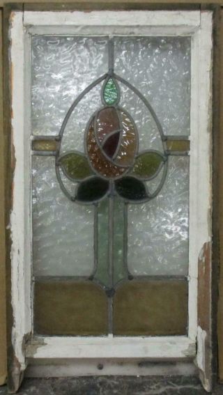 Edwardian English Leaded Stain Glass Sash Window Mackintosh Rose 14.  25 " X 23.  5 "
