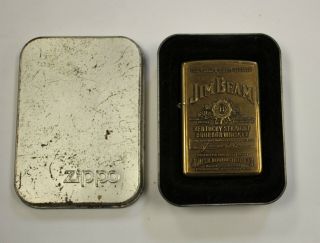 Zippo Jim Beam Bourbon Brass Emblem Lighter E - 07