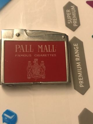 Vintage Pall Mall Cigarette Lighter Continental Made In Japan Red & Chrome