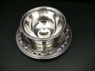Wallace Grande Baroque Sterling Silver Sauce Boat With Attached Underplate