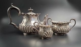 Antique 1898 Sterling Silver Bachelor Tea Set By John Milward Banks,  England
