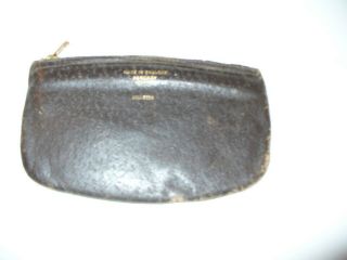 Vintage England Peccary Leather Pipe Tobacco Pouch Bellezia Zipper Top 6 " Long