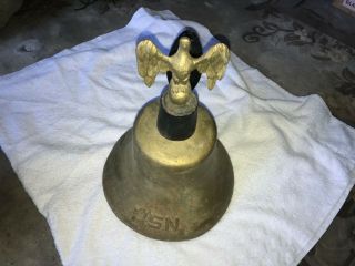 Wwii U.  S.  N.  Us Navy Iron Ship Bell Orig & Complete