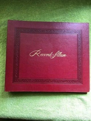 Vtg Storage Binder For 78rpm 10 " Records,  Red,  Embossed,  Record Album Holds 12