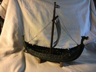 Vintage Viking Dragon Boat/ship Iron Art Copenhagen Denmark Etched Sail