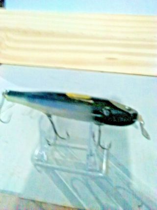 Old Lure Vintage Wooden Creek Chub Pikie Lure With Gold Label Still On.