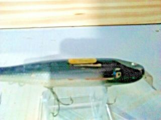 OLD LURE VINTAGE WOODEN CREEK CHUB PIKIE LURE WITH GOLD LABEL STILL ON. 2