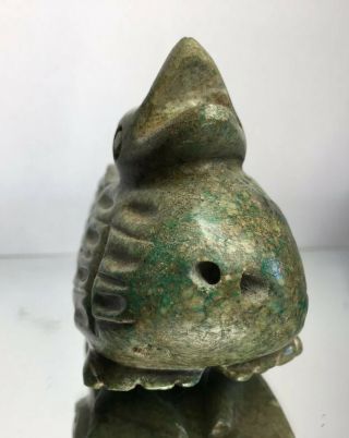 Jade Green Stone Bird Pendant Olmec Statue Pre - Columbian Carve Artifact Mixtec 3