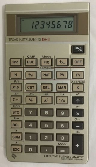 Vintage Texas Instruments Ti Ba - Ii Executive Business Analyst Calculator