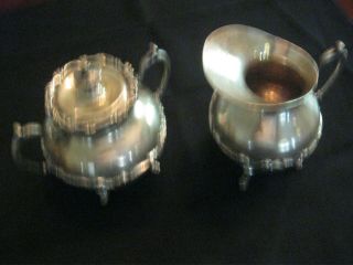 Sterling Silver Large Sugar Bowl & Creamer Set - Szs Mexico - 925 - 23.  2 Tr Oz