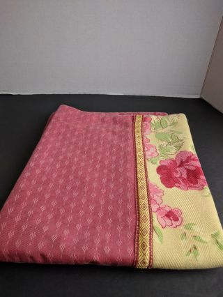 Vintage Laura Ashley Yellow Red Pink Roses Striped Patchwork King Pillow Sham