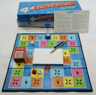 Pictionary Junior The Game Of Quick Draw For Kids By Hasbro (1999) Vintage,  Full