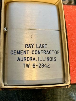 Aurora Il Ray Lage Contractor Vintage Advertising Lighter Barlow Slim Dandy