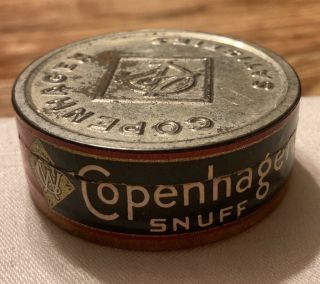 Vintage Copenhagen Snuff Tin - Paper Can Chew Tobacco Metal Lid