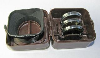Vintage Kodak Retina Camera 50mm Lens Hood,  3 Filters Case Set 2