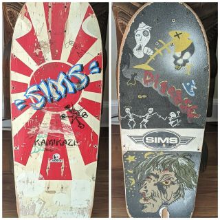 Vintage Sims Skateboard Powell 80s Rare Santa Cruz Hosoi Kamikaze