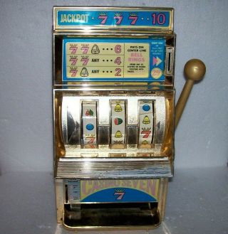 Vintage Waco Jackpot 777 Casino Seven Slot Machine Toy Bank -