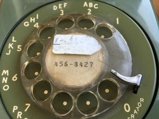 VINTAGE WESTERN ELECTRIC BELL SYSTEM WALL ROTARY DIAL PHONE,  Avocado Green 3