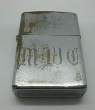 1974 Zippo Vintage Cigarette Lighter Initials Mwc Rare Old Smoking