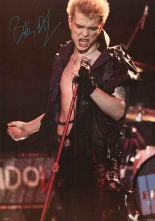 Vintage Poster Rock Roll Billy Idol 1984 No 1477 Rolled In Plastic