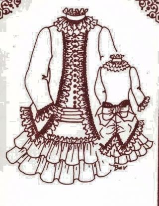 27 - 28 " Antique French Bru/jumeau - German Child Doll Low Waist Dress Jacket Pattern