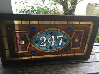 Large Antique Transom Stained Glass Window,  Address 247