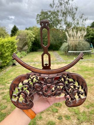 A Very Large 19th Century Chinese Rose Wood Plate Stand