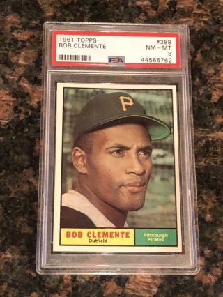 1961 Topps Roberto Clemente Pittsburgh Pirates 388 Baseball Card Psa 8