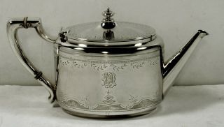 Gorham Sterling Teapot  1868 Hand Engraved