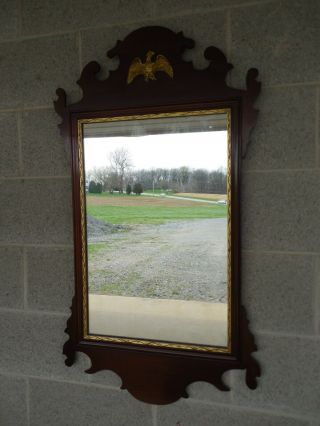 Vintage Mahogany Federal Style Eagle Accented Mirror 21.  5 " W X 39 " H