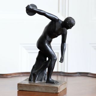 A 19th Century Italian Grand Tour Bronze,  Olympic Discus Thrower,  C.  1850.