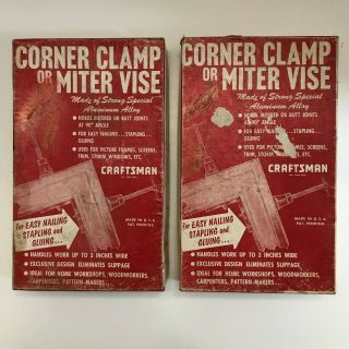 Two Vintage Craftsman Model 9 - 6666 Corner Clamps / Miter Vise W/ Boxes