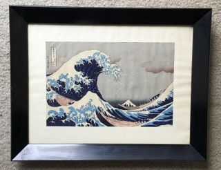 Antique Japanese Woodblock Art,  The Great Wave Of Kamagwa,  By Katsushika
