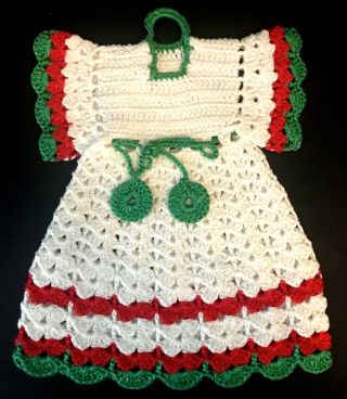 Dress Potholders,  Crochet,  Handmade Vintage