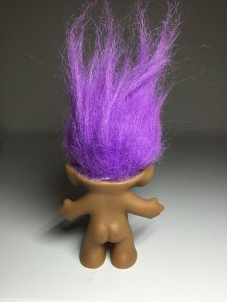 Vintage Ace Novelty Troll Doll Purple Hair Purple Jewel on Belly Very 4 
