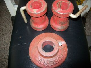 Vintage Roberts Barbell Standard Heavy Cast Iron Weight Collars 1 "