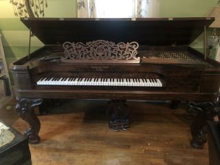 Steinway Square Grand Piano Brazilian Rosewood Lovely Antique Patent 1859
