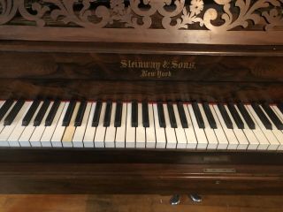 Steinway Square Grand Piano Brazilian Rosewood Lovely Antique Patent 1859 2