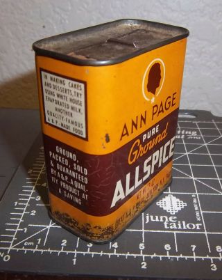 Vintage Ann Page ALLSPICE 2 oz.  spice tin,  great graphics & colors tin is empty 3