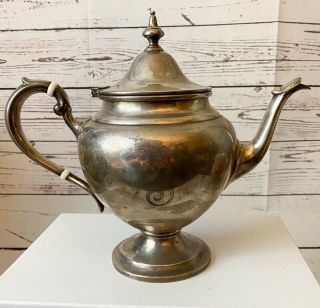 Vintage Gorham Sterling Silver Puritan Pattern Coffee Tea Pot 8.  25”