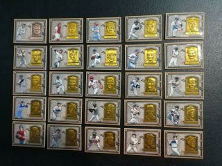 2012 Topps Gold Hall Of Fame Plaques Complete Insert (25 Card) Set