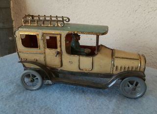 Antique Germany Tin Wind Up Toy Car Limousine Fischer?
