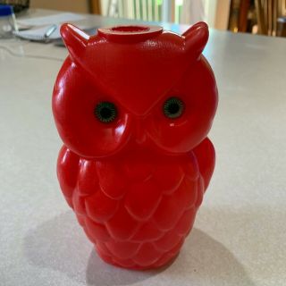 Red Vintage Owl - Green Eyes Blow Mold Party String Light Cover Rv Camper
