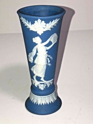 Vintage Wedgwood Jasperware Angel Vase Blue & White Make Offer